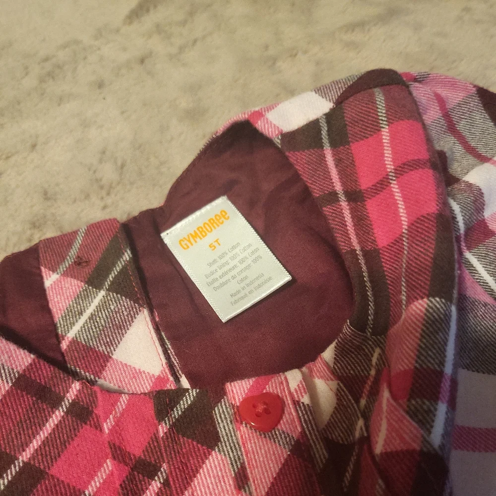 Brand New NWT 100% Cotton Pink Plaid Shirt Top Gymboree Kid's - 5T